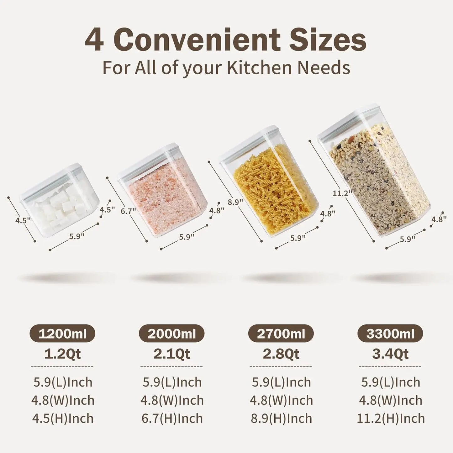Airtight Pop Food Storage Containers Set With Lids, 12 Pieces