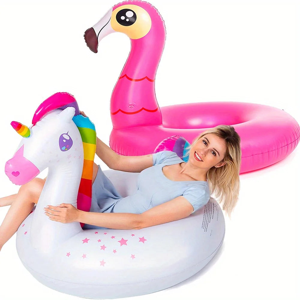 Joyfy 2Pack Flamingo And Unicorn Pool Floats For Kids