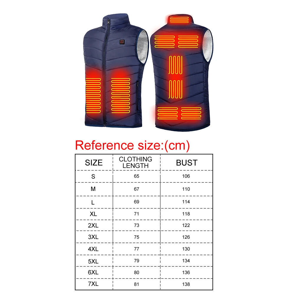Sikiwind 9 Areas Heated Vest Jacket Men Women Thermal