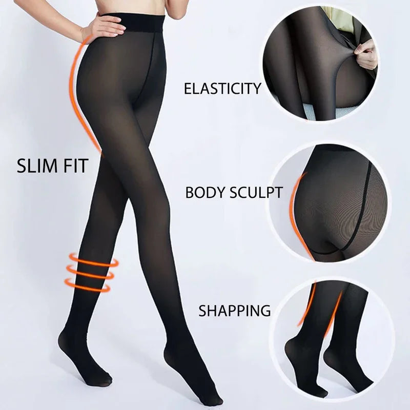 Fleece Lined Winter Warm Leggings For Women Insulated Tights