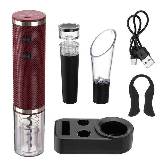 Rechargeable Electric Wine Opener Automatic Corkscrew With Foil Cutter