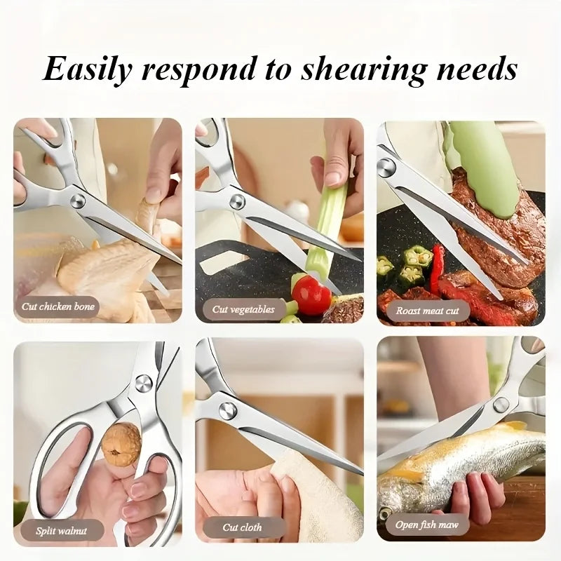 Stainless Steel Kitchen Scissors Multifunctional Household Shears For Meat Poultry