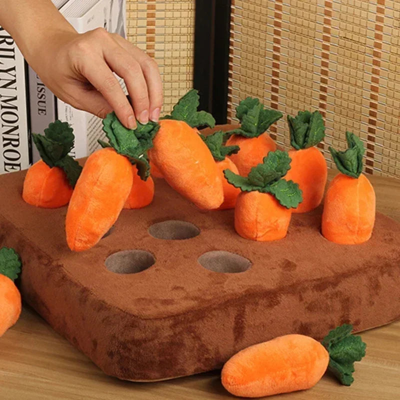 Dog Snuffle Mat Carrot Plush Toy Interactive Puzzle For Pets