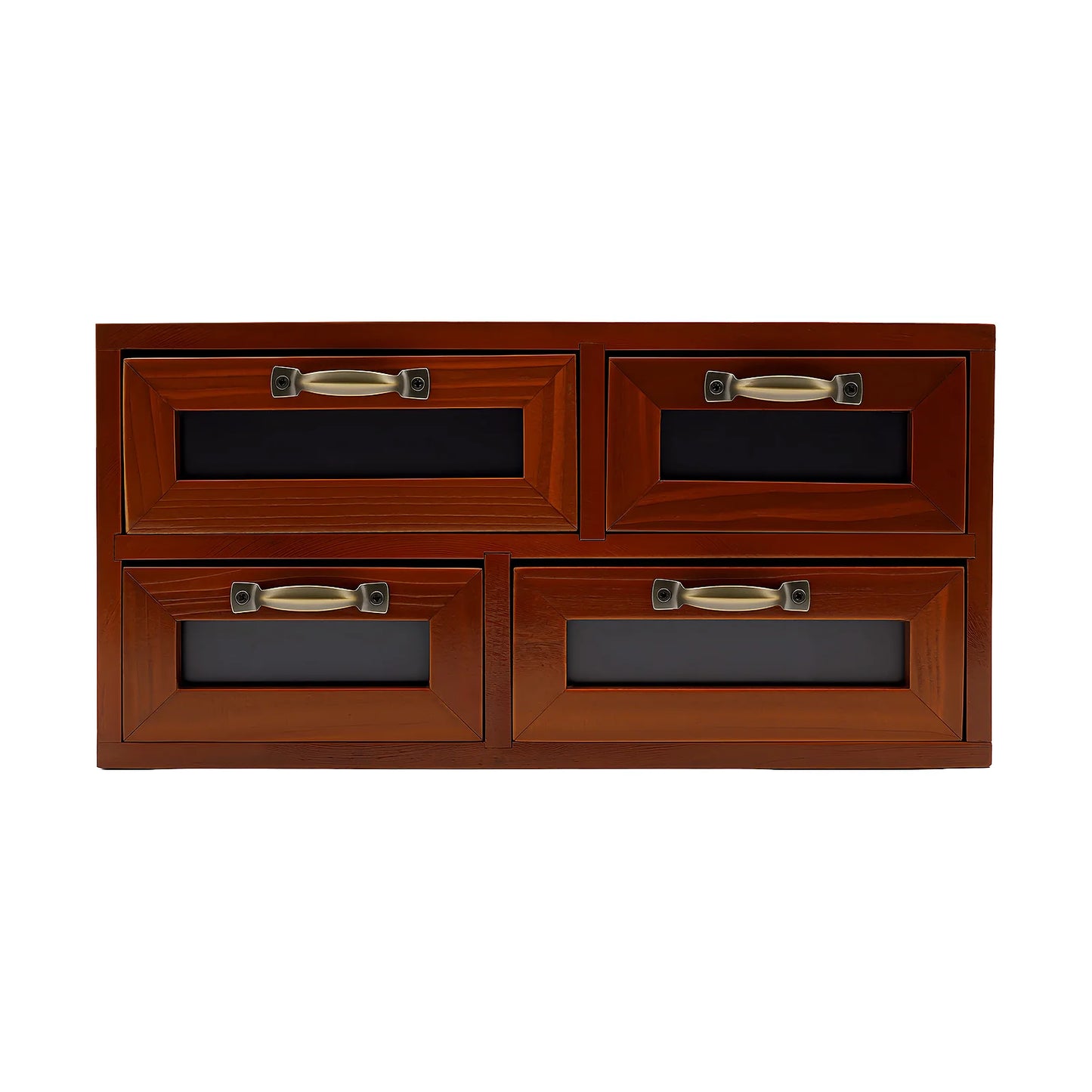 Retro Wooden Desk Organizer With Drawers For Crafts And Jewelry