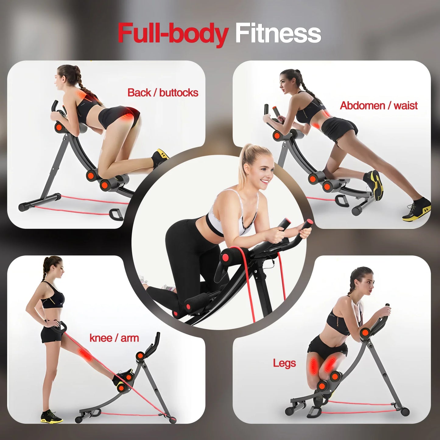 GIKPAL Foldable Ab Machine With LCD Display For Home Gym