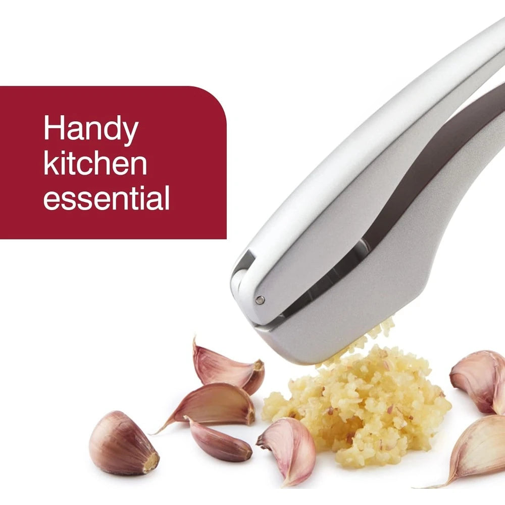 Aluminium Garlic Press With Built In Cleaning Tool And Peeler