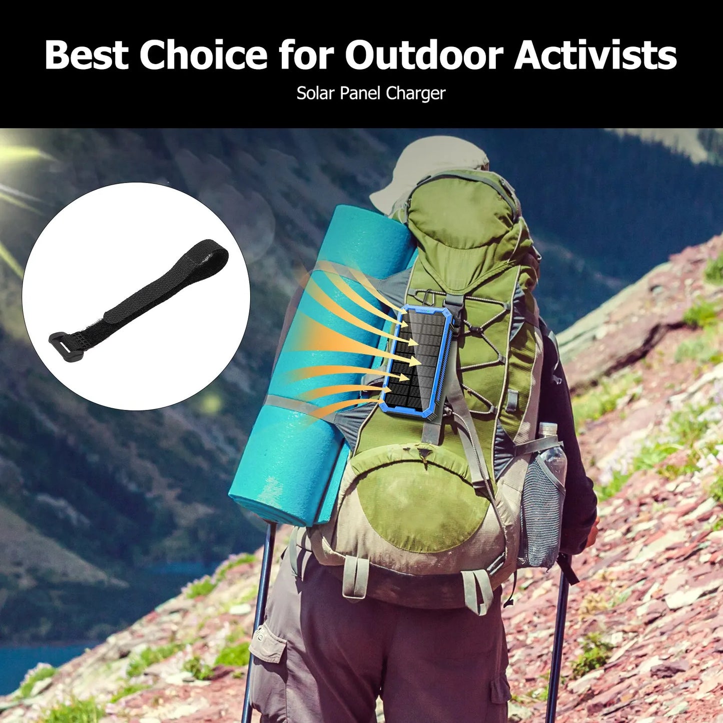 Solar Power Bank 36800mAh Portable Solar Charger With USB Output