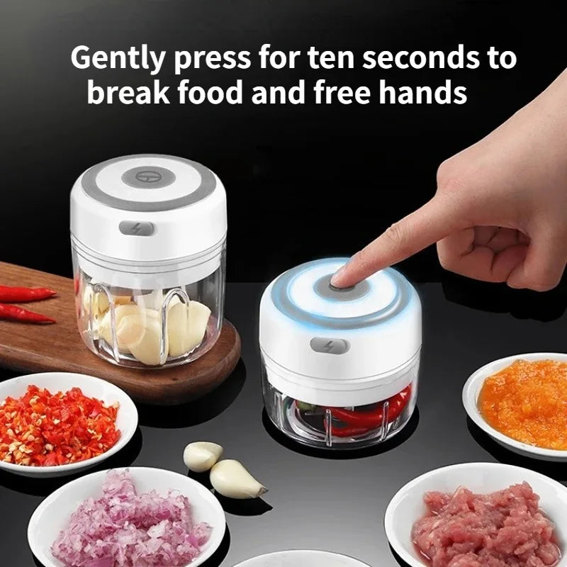 USB Charging Mini Garlic Mincer Chopper For Ginger Onion