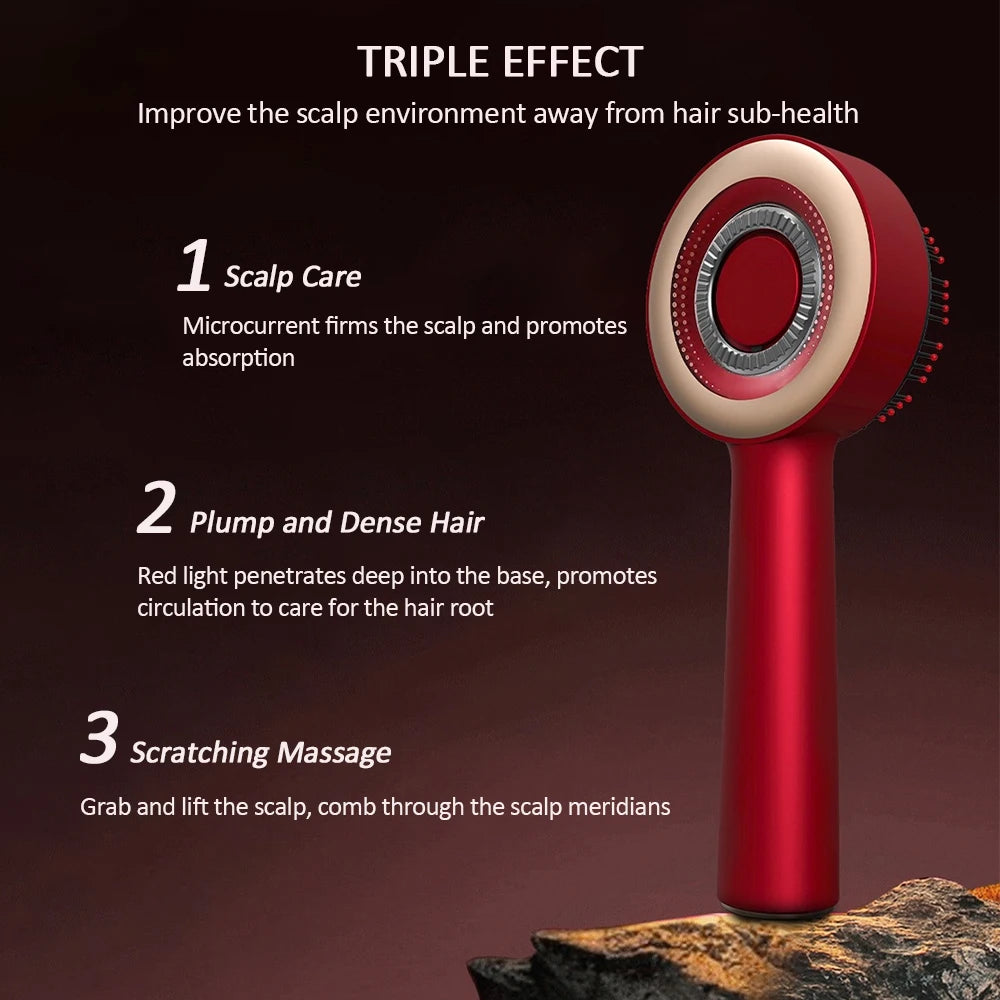 ForeverLily Electric Vibration Massage Scalp Brush With Red Light