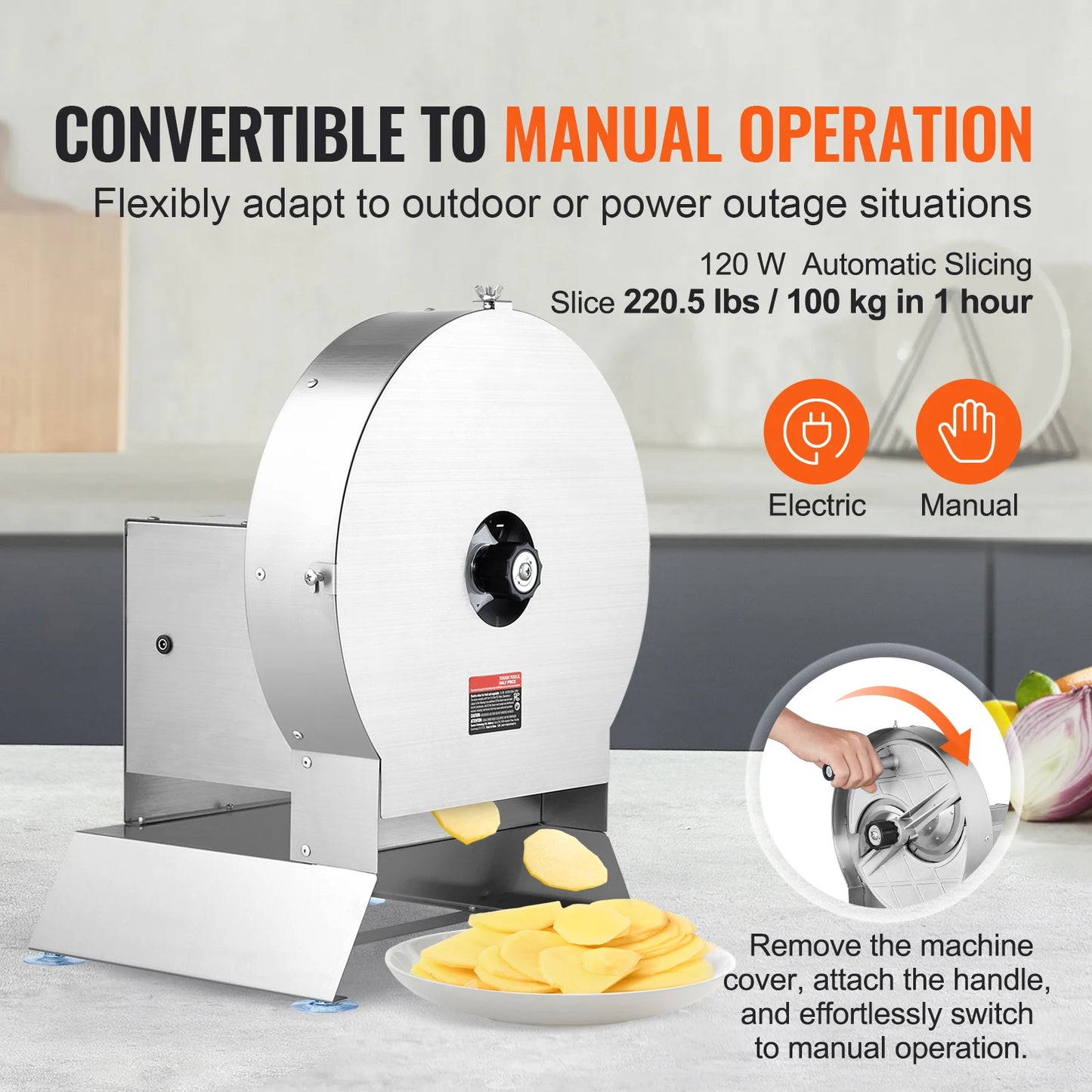 VEVOR Electric Vegetable Slicer Adjustable Commercial Cutter