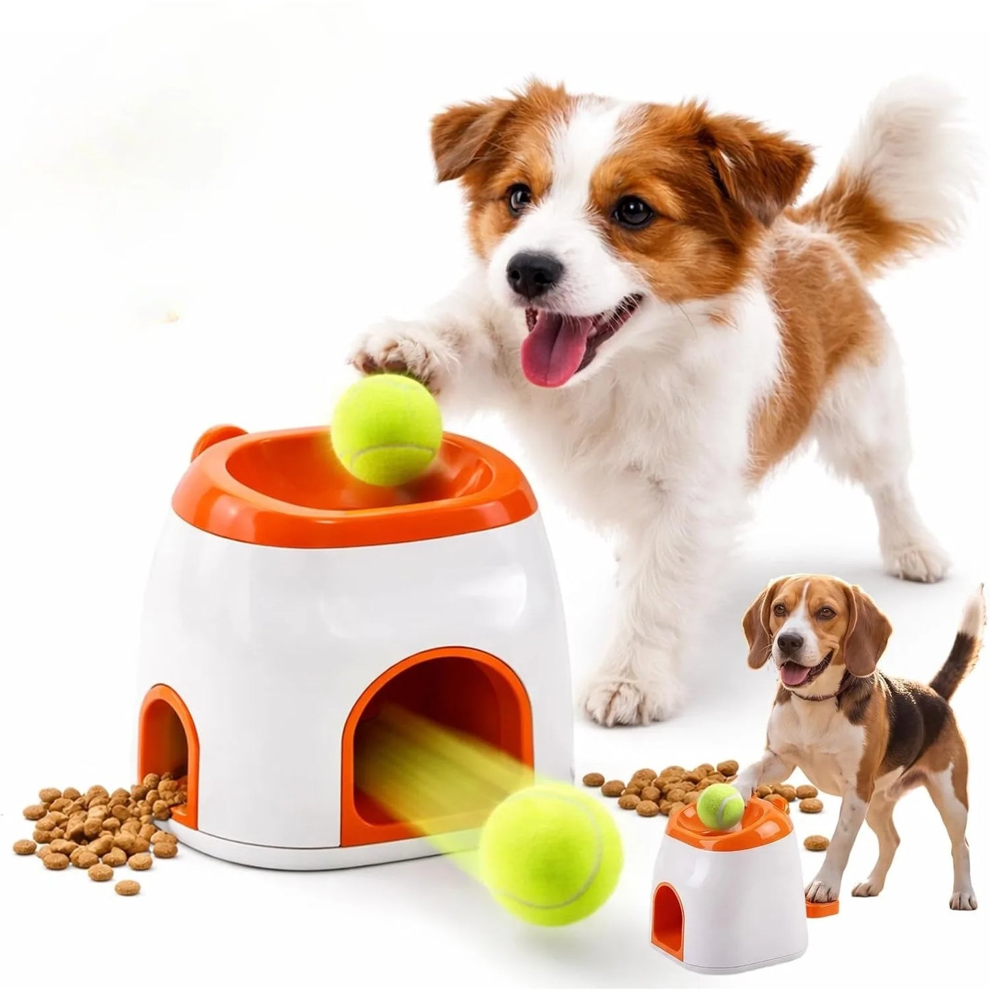 2 In 1 Automatic Dog Ball Launcher And Treat Dispenser