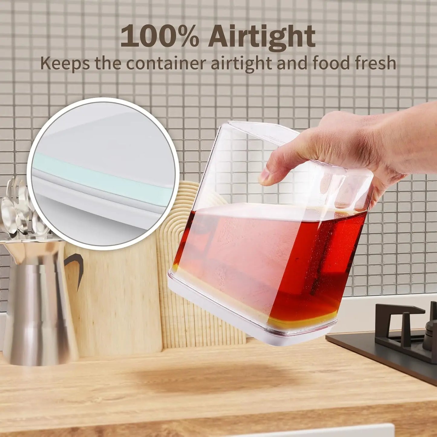 Airtight Pop Food Storage Containers Set With Lids, 12 Pieces