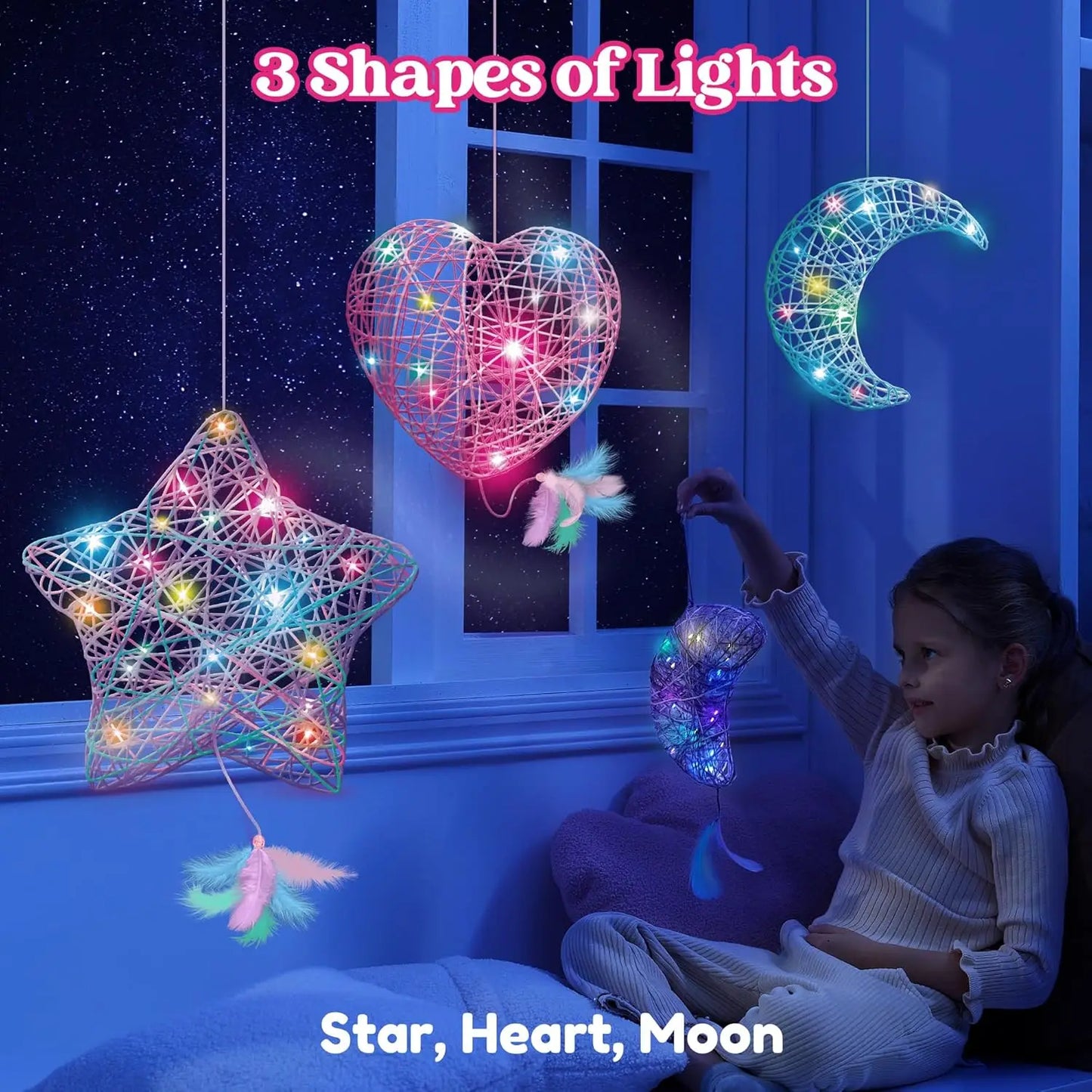 Joyfy 3D String Art Kit Light Up With 30 Multicolor LED Bulbs
