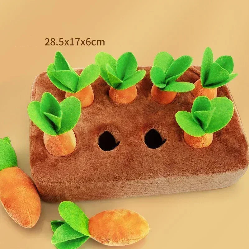 Dog Snuffle Mat Carrot Plush Toy Interactive Puzzle For Pets