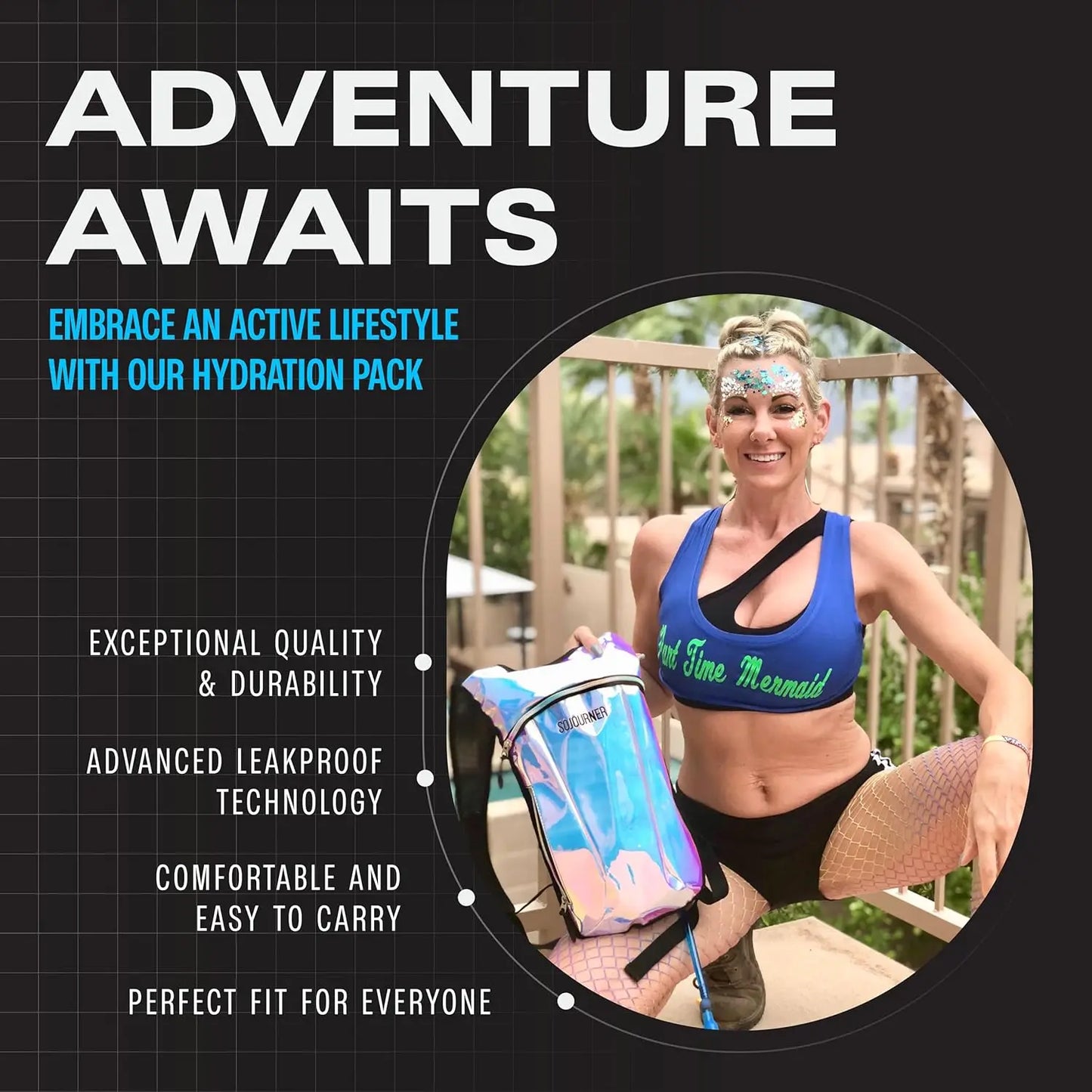 Hydration Backpack With 2L Bladder Leakproof Lightweight Pack