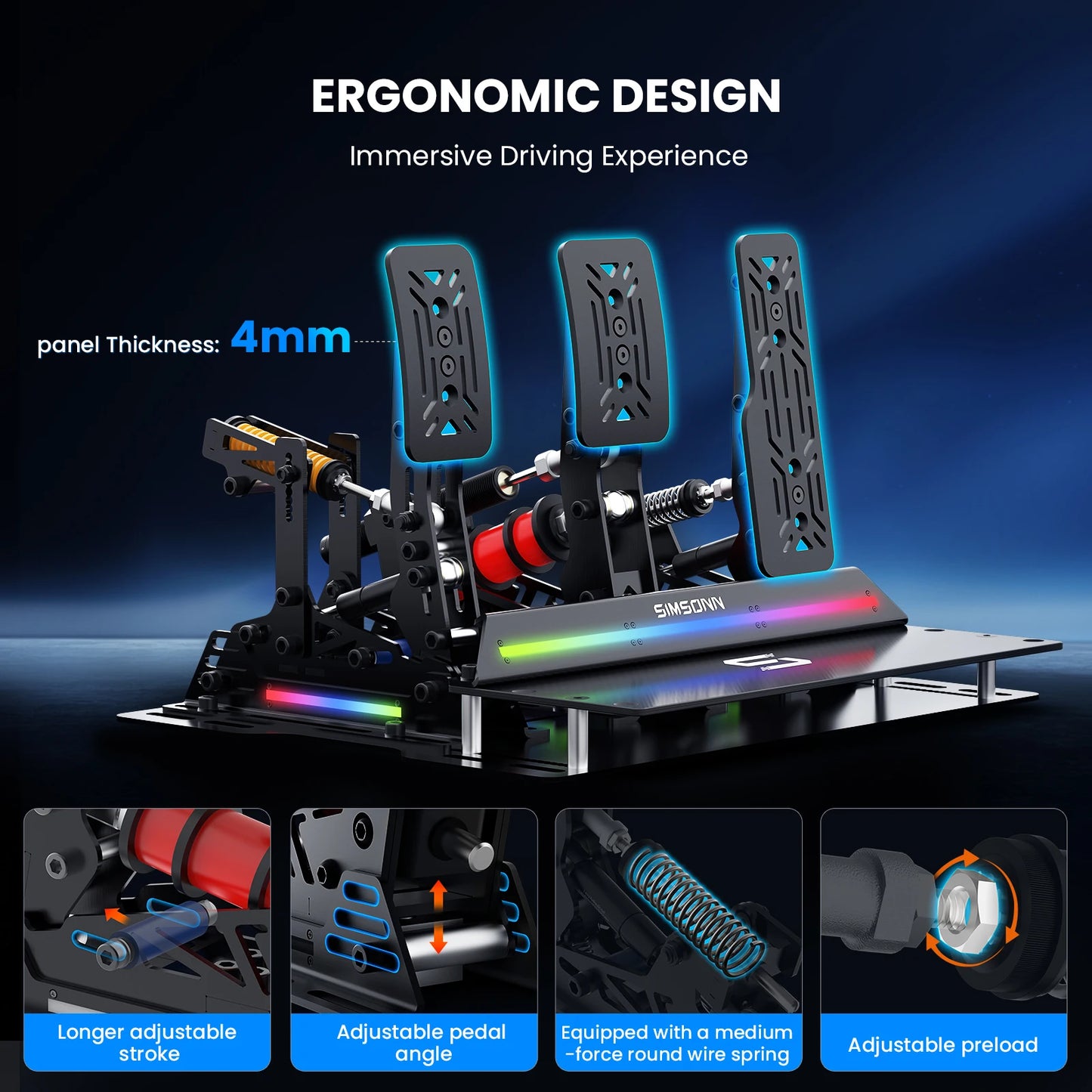 SIMSONN PRO X Ultra Sim Racing Pedals For PC Racing