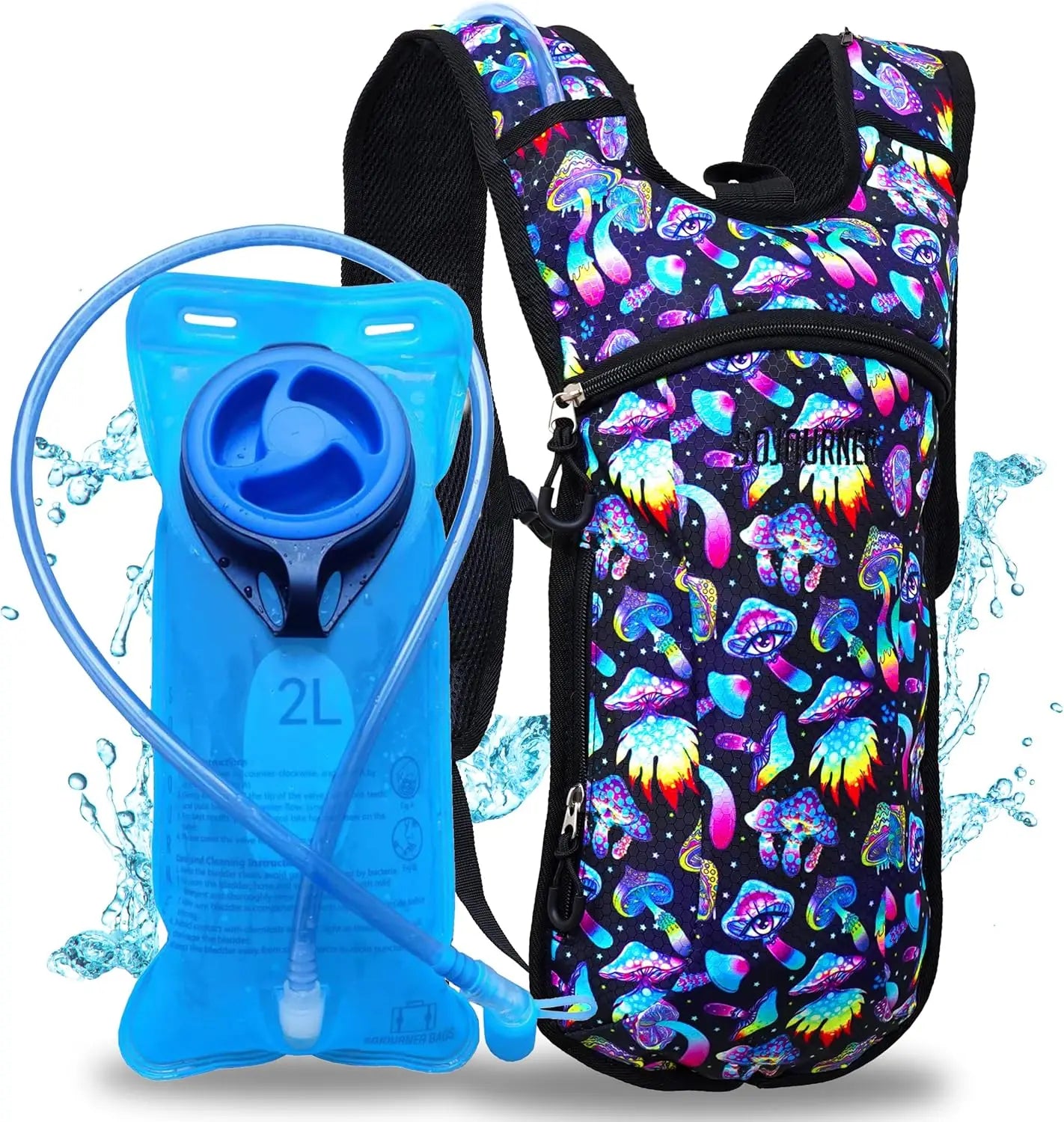 Hydration Backpack With 2L Bladder Leakproof Lightweight Pack