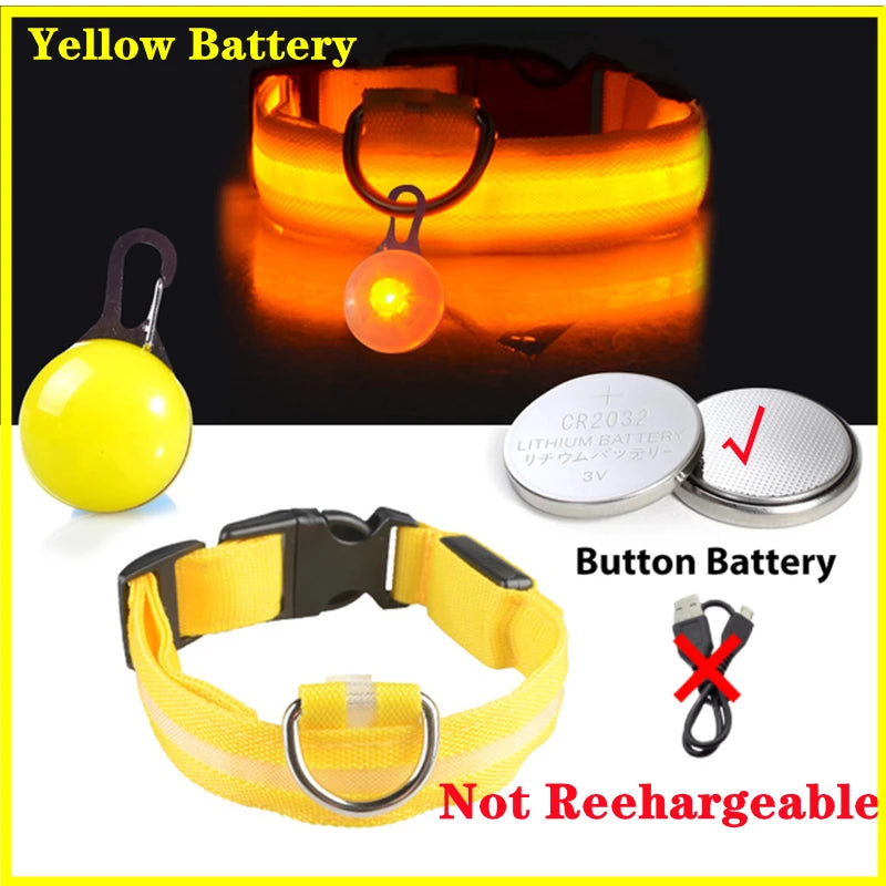 USB Charging Glowing Dog Collar With Pendant LED Light