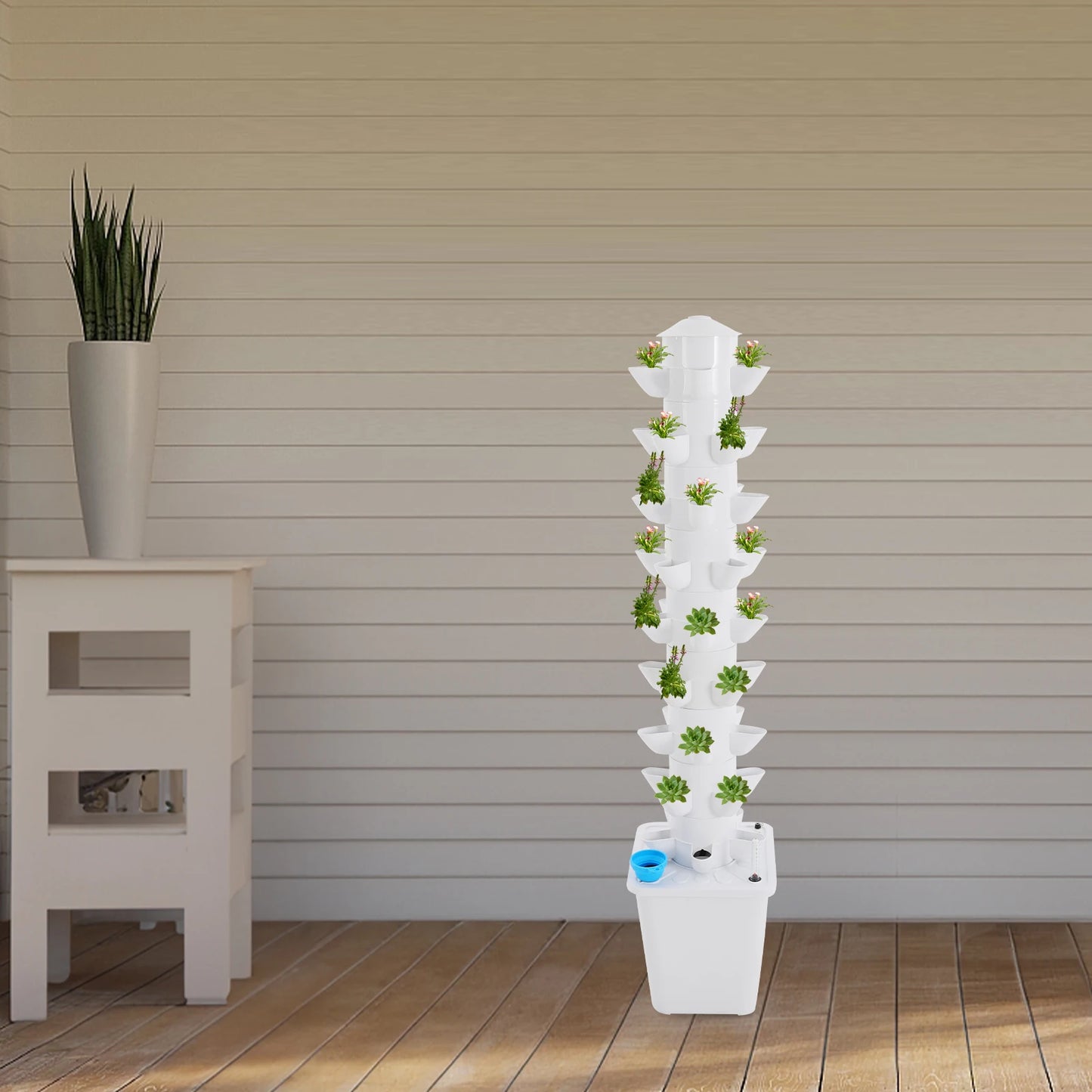 45-Pod Hydroponic Tower Growing Kit For Strawberries Vegetables Fruits