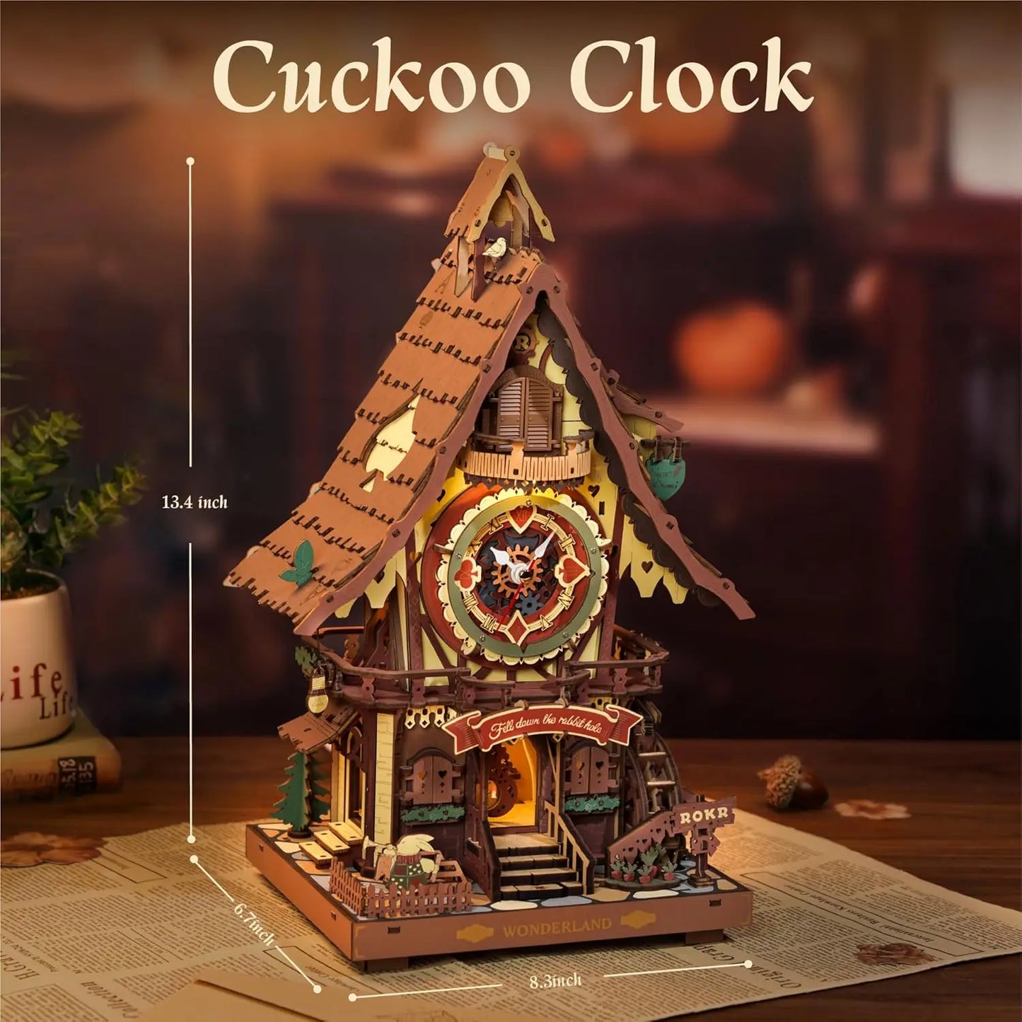 Robotime Cuckoo Clock 3D Puzzle Kit Black Forest Cuckoo Bird