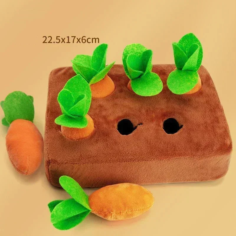 Dog Snuffle Mat Carrot Plush Toy Interactive Puzzle For Pets