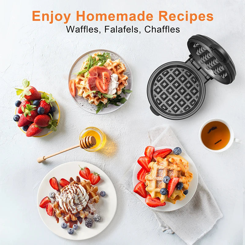 Crownful 350W Mini Waffle Maker And Sandwich Cake Maker