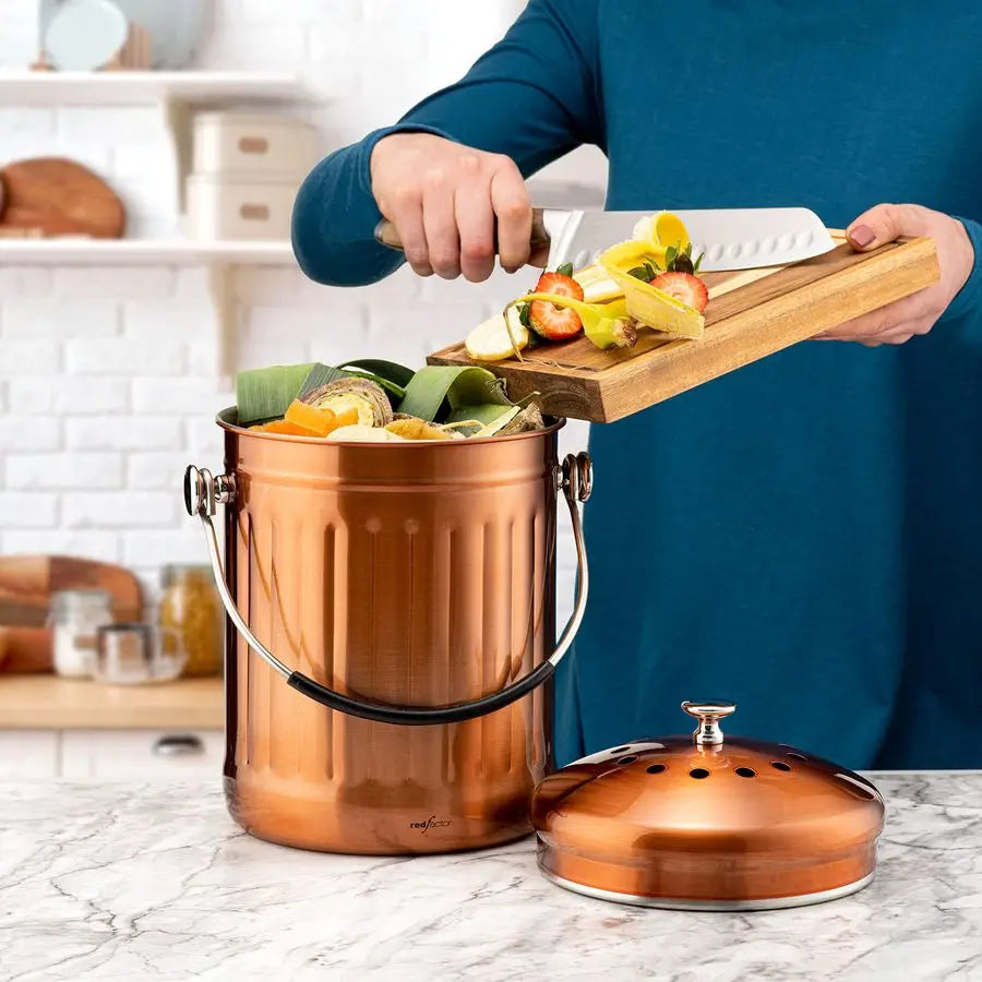 Stainless Steel Kitchen Compost Bin With Dual Filter Technology