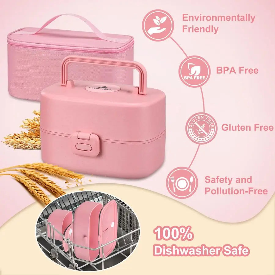 Bento Lunch Box With 8oz Soup Thermo Leakproof Containers