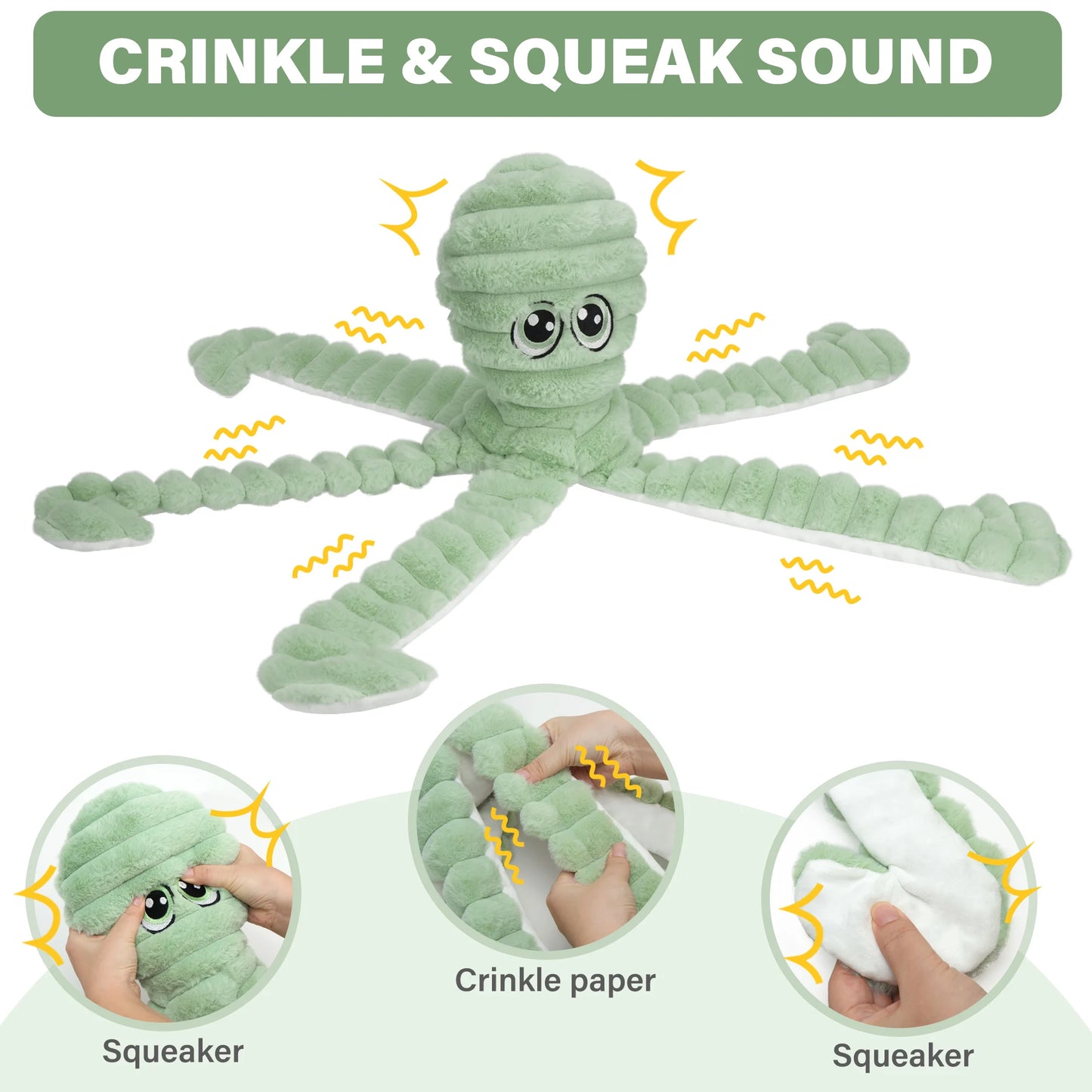 Octopus Squeaky Plush Dog Toy for Small and Medium Dogs