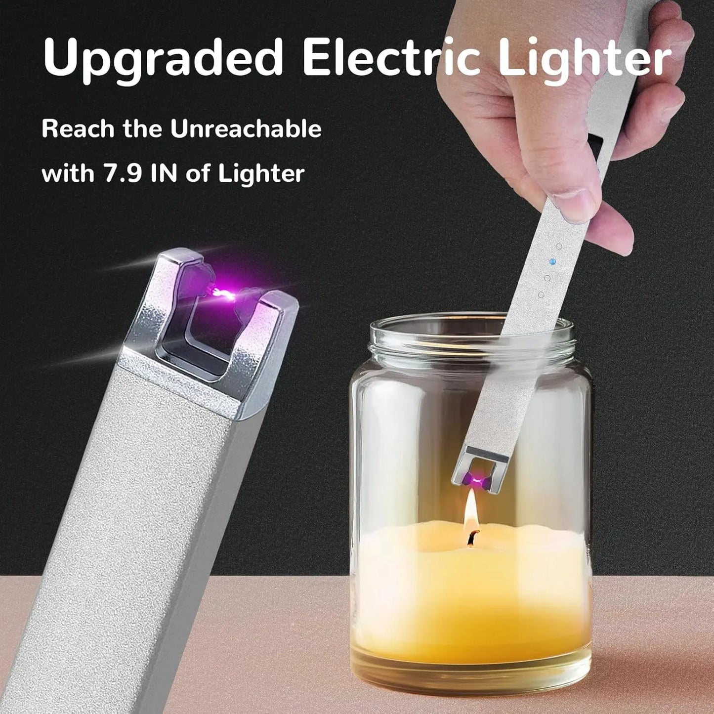 USB Rechargeable Plasma Arc Lighters, 3 Pack, Safety Switch