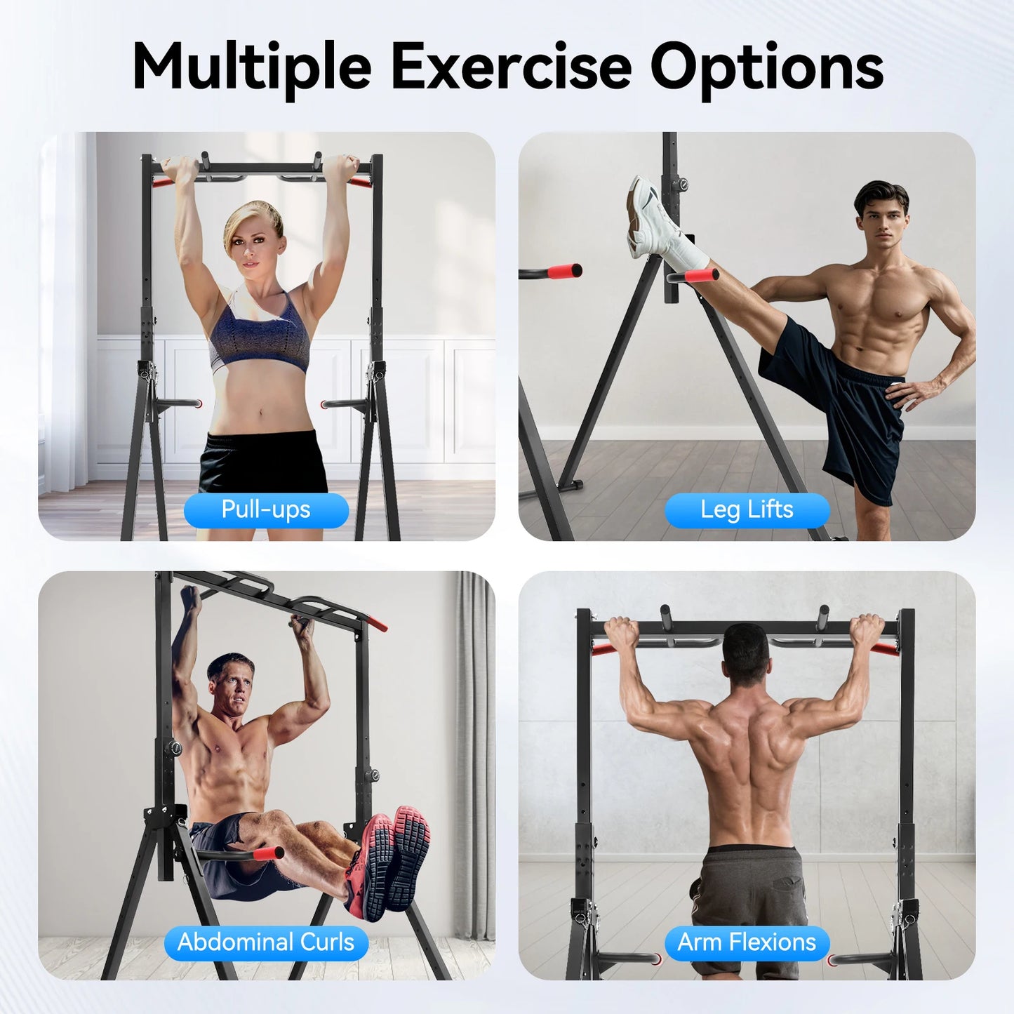 Foldable Adjustable Pull Up Bar For Home Gym, 200kg Capacity