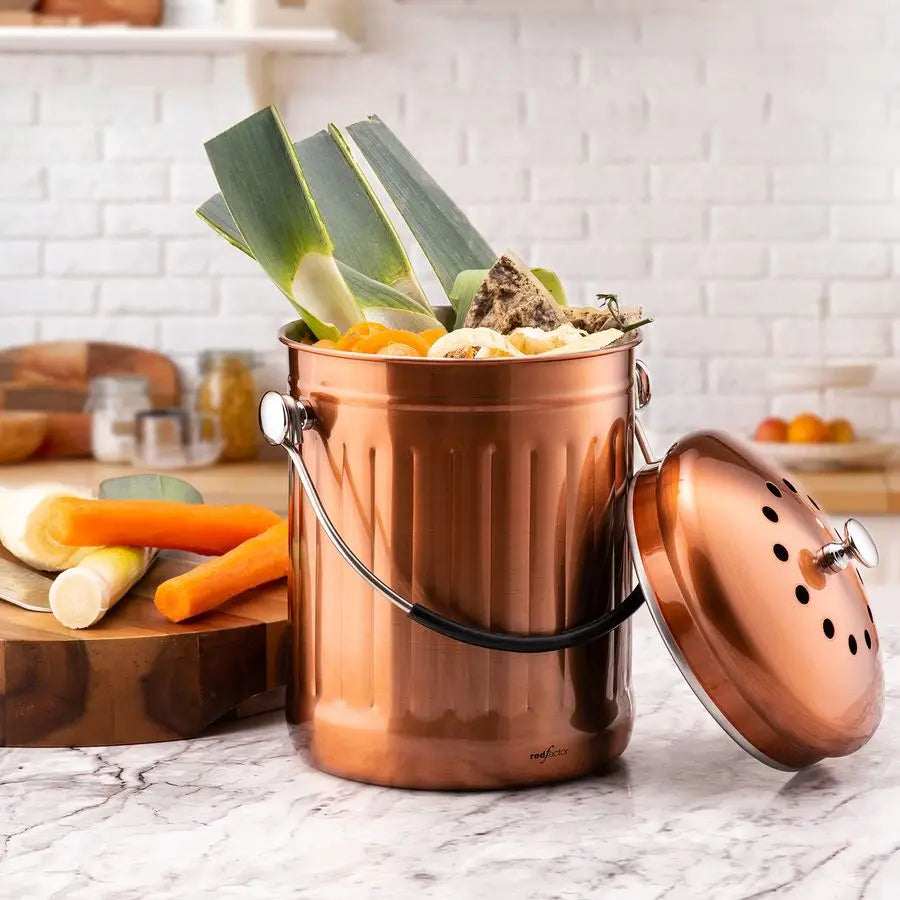 Stainless Steel Kitchen Compost Bin With Dual Filter Technology