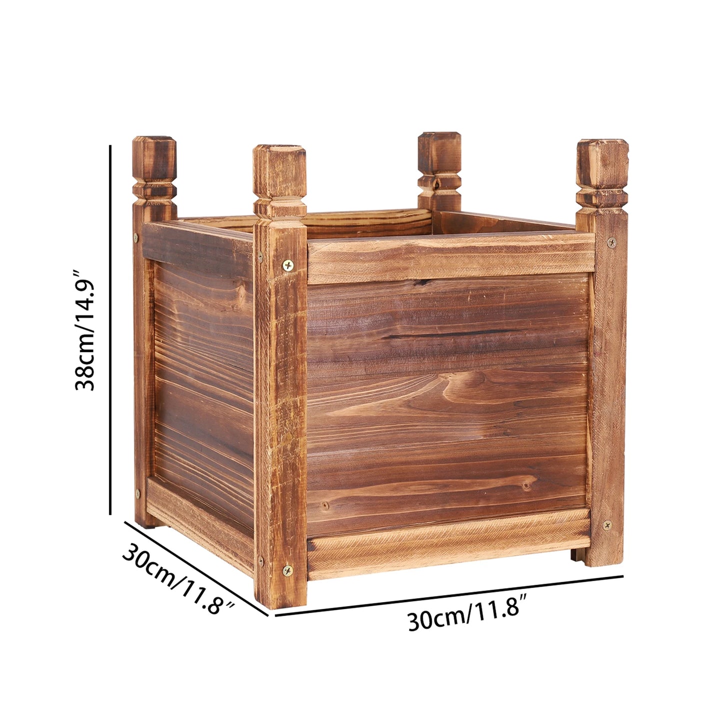 Wooden Raised Planter Box For Indoor Outdoor Garden Beds