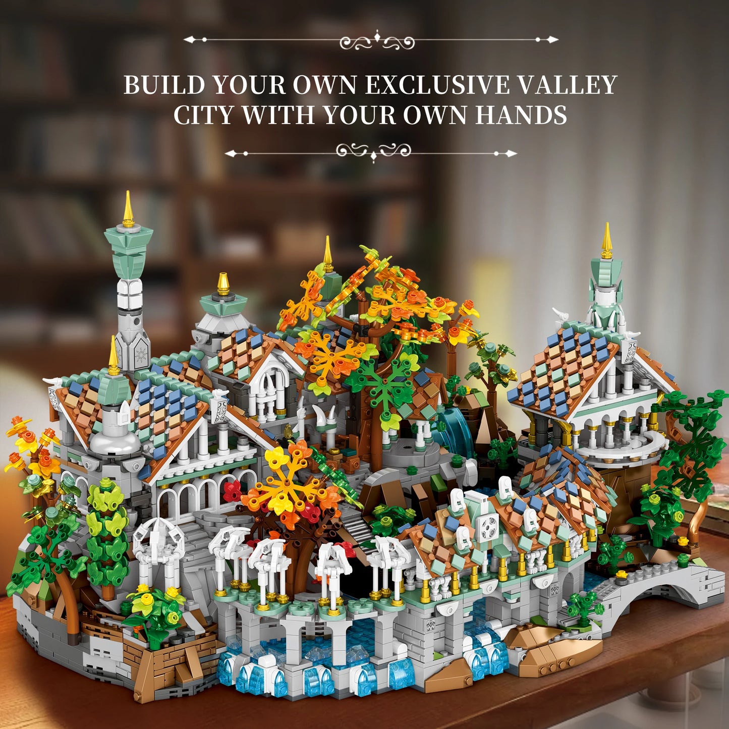 Barweer 4406 Pieces MOC Movie Rings Rivendell Castle Building Blocks