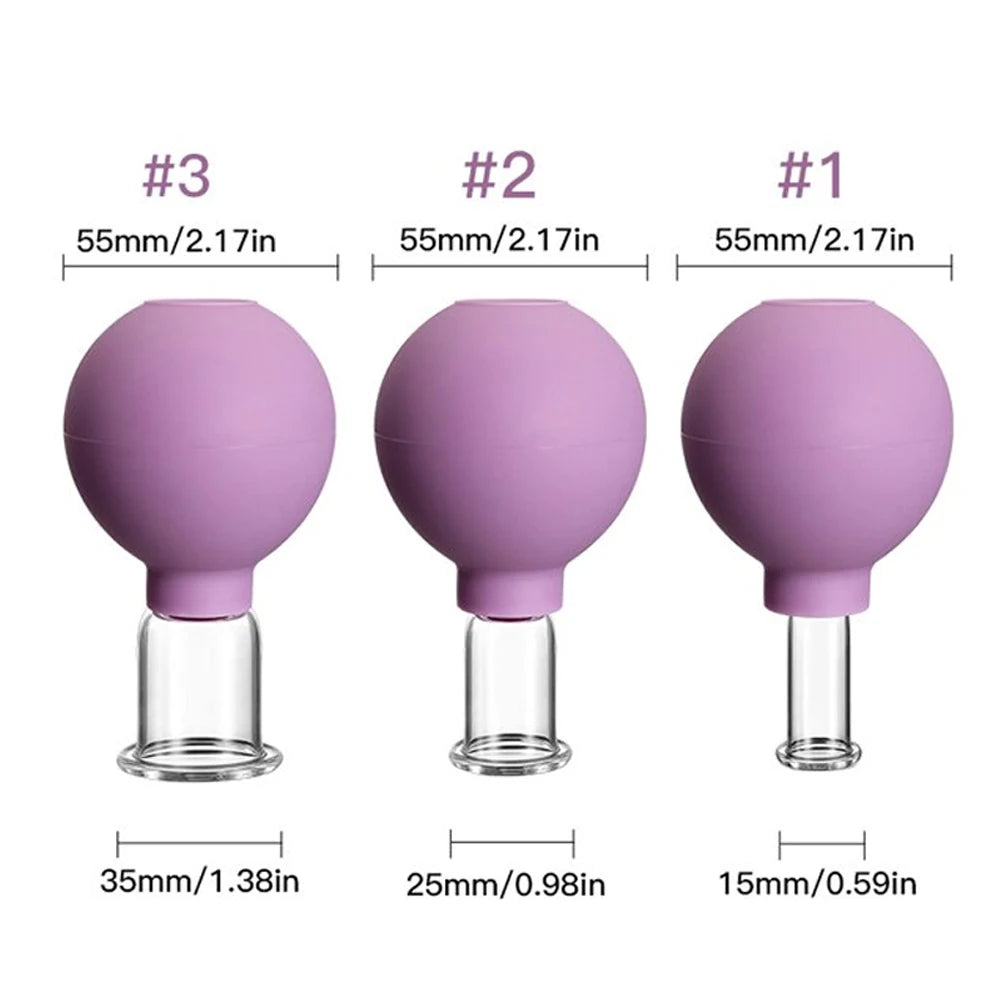 Rubber Cupping Facial Massager Vacuum Cups For Face Lifting