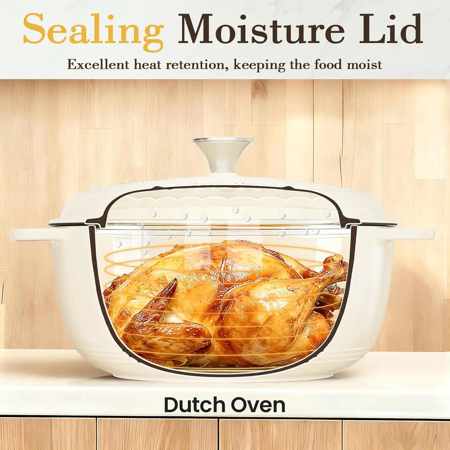 Enameled Cast Iron Dutch Oven For Braising And Oven Safe