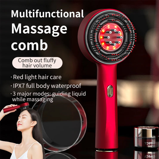 ForeverLily Electric Vibration Massage Scalp Brush With Red Light