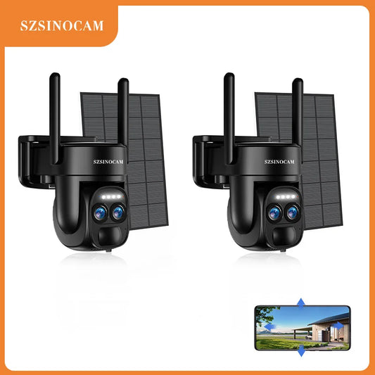SZSINOCAM Solar WiFi PTZ Outdoor IP Camera Two Pack