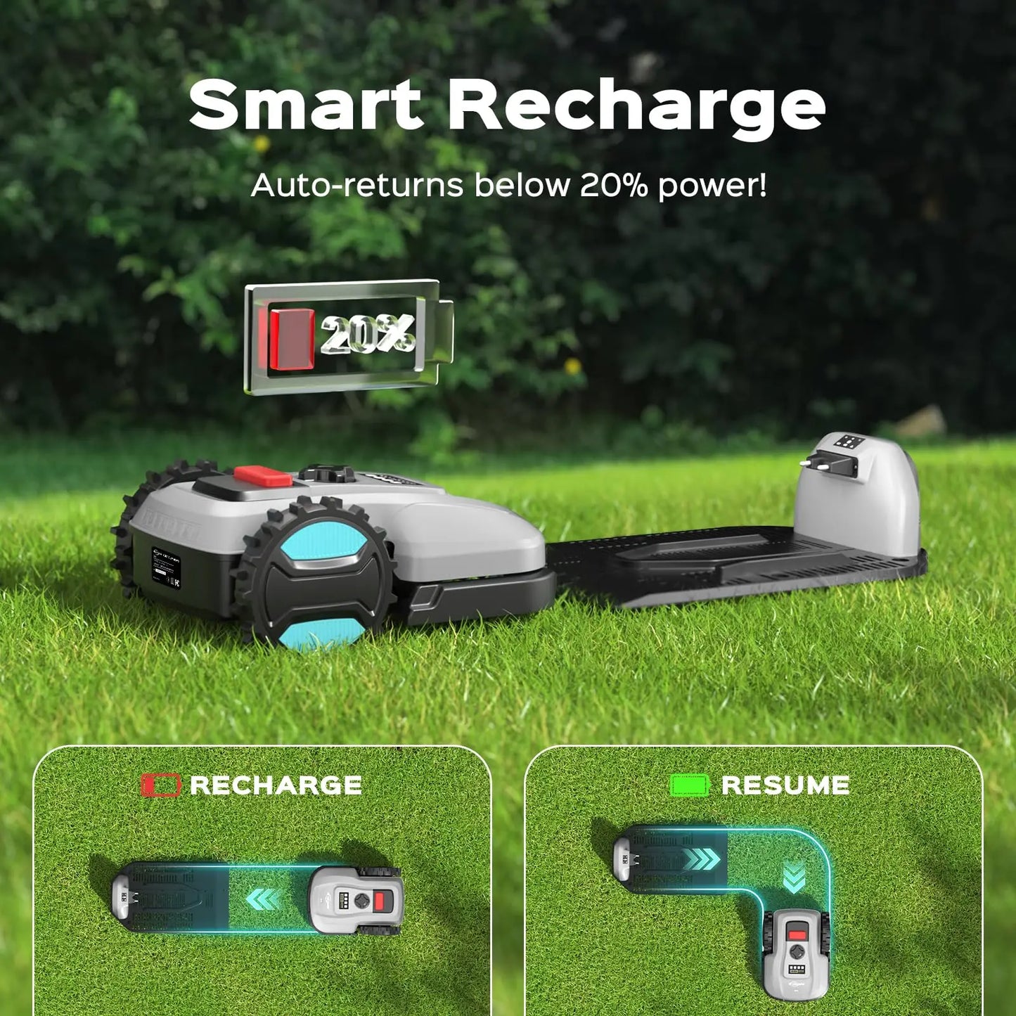 Robot Lawn Mower With App Control Adjustable Cutting Height