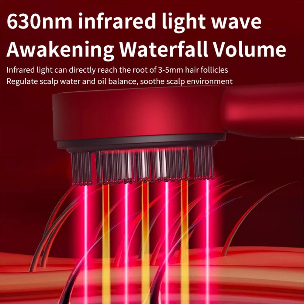 ForeverLily Electric Vibration Massage Scalp Brush With Red Light