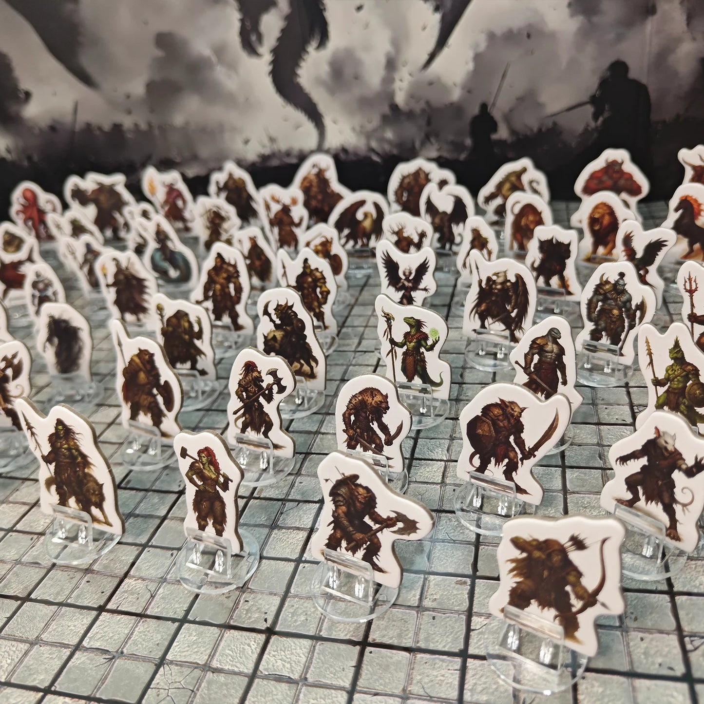 2D Tabletop RPG Miniature Set Cardboard Standee for DnD TTRPG