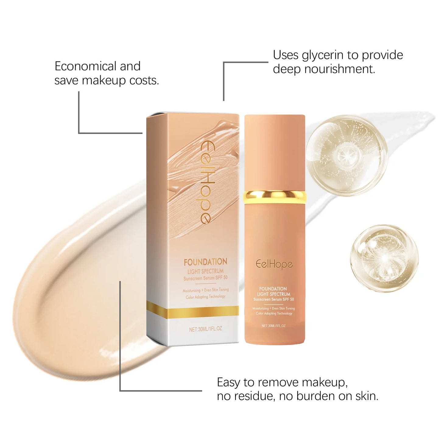 Magic Color Changing Foundation SPF 50 Matte Long Lasting Waterproof