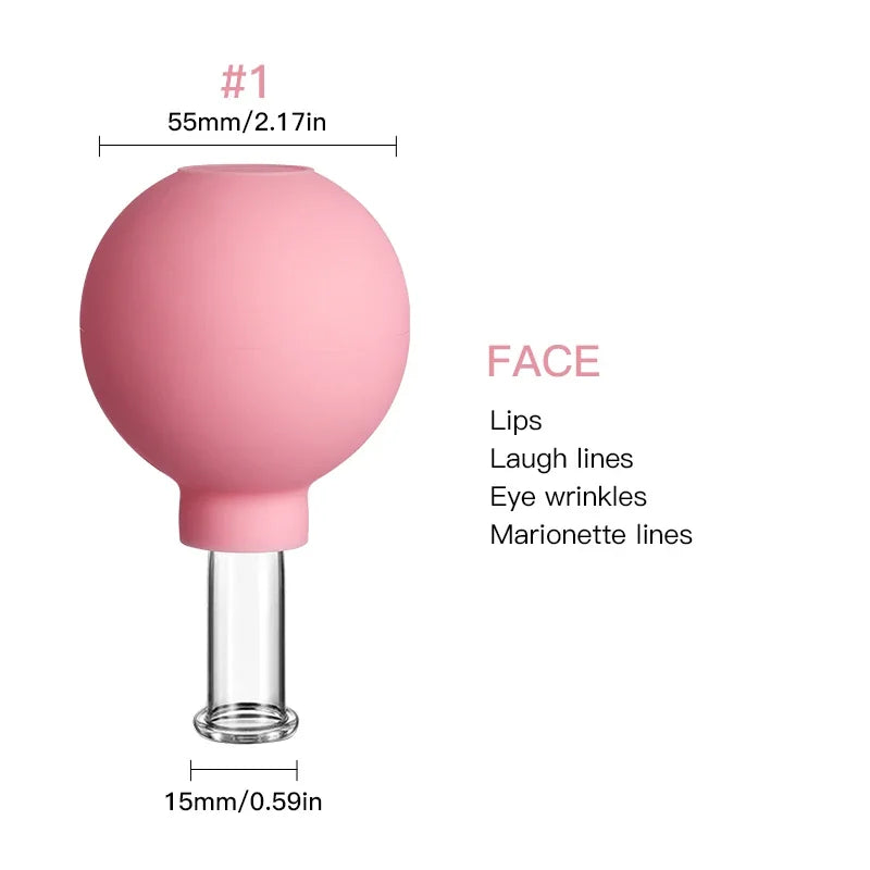 Rubber Cupping Facial Massager Vacuum Cups For Face Lifting