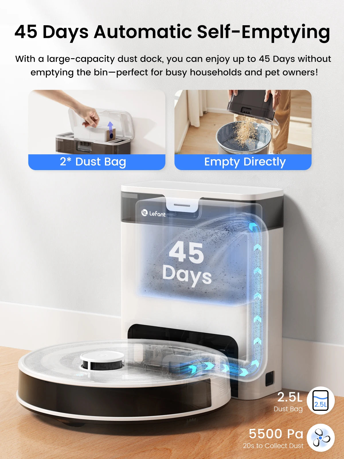 Lefant M2 Pro Robot Vacuum And Mop Combo With LiDAR