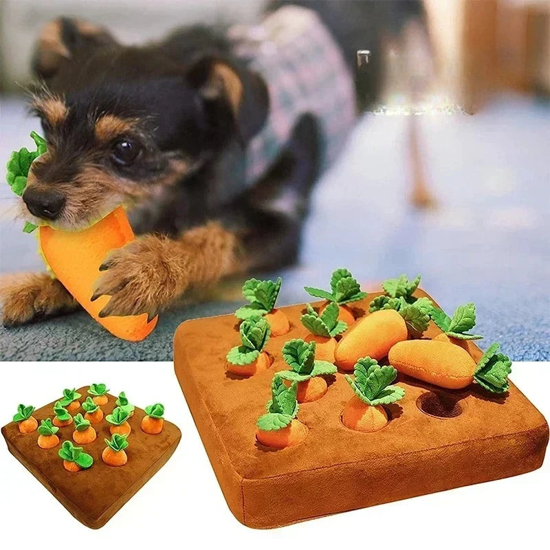 Dog Snuffle Mat Carrot Plush Toy Interactive Puzzle For Pets