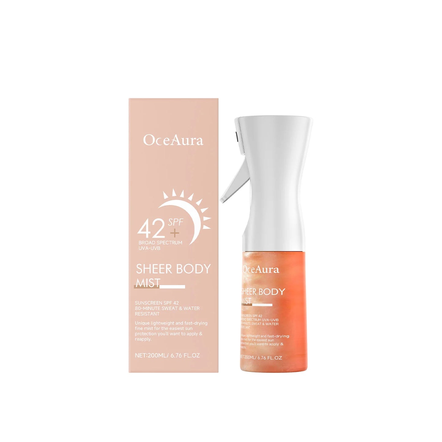 OceAura Sunscreen Spray SPF 42 Hyaluronic Acid UV Protector