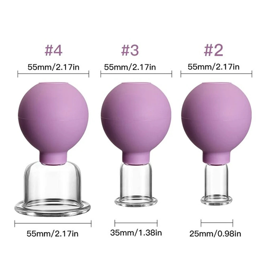 Rubber Cupping Facial Massager Vacuum Cups For Face Lifting