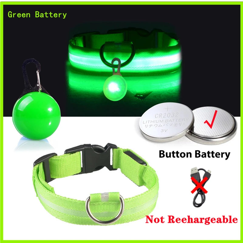 USB Charging Glowing Dog Collar With Pendant LED Light
