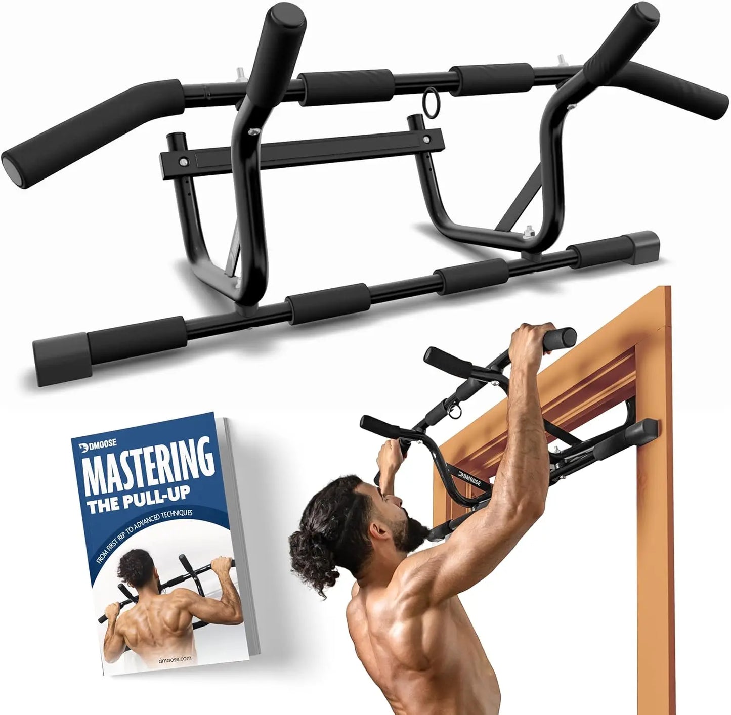 Doorway Pull Up Bar, No Screws Or Slipping, Multi Grip