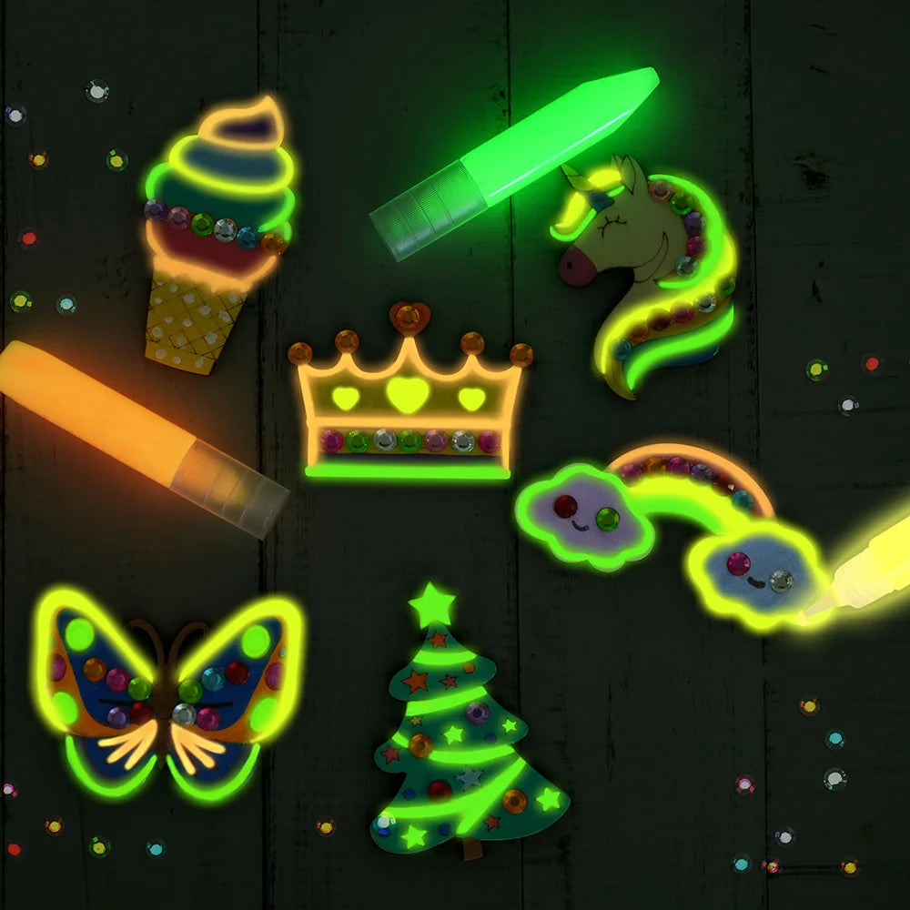 DIY Wood Magnets Craft Kit For Kids Glow In The Dark Painting Kit